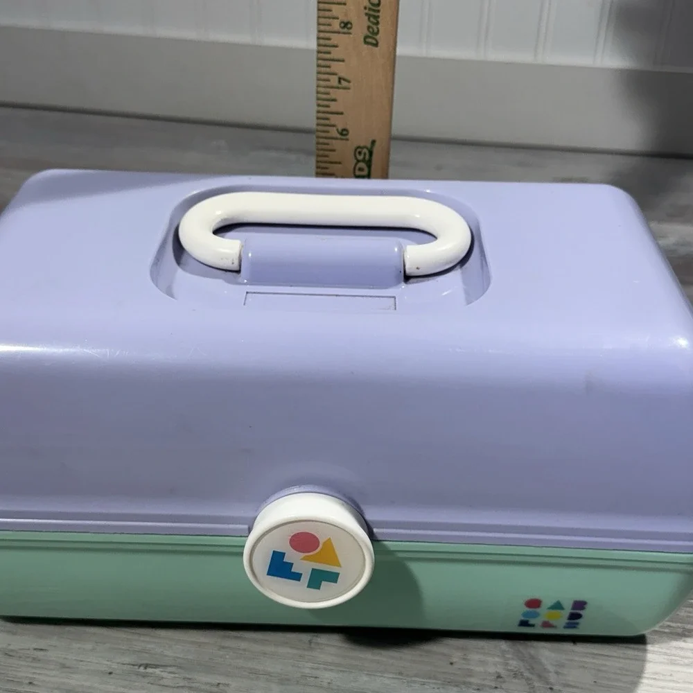 Vintage Caboodles Lavender & Mint Green Makeup Carrying Case